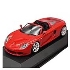 Skalenlig Modellbil För Porsche Carrera GT 1:43 Legerad Sportbil Modell Classic Car Memorabilia Collection För Vuxna Bilmodell Byggsats (Color : Red)