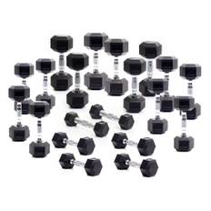 Body Power Rubber Hex Dumbbell Set - 1 to 10kg