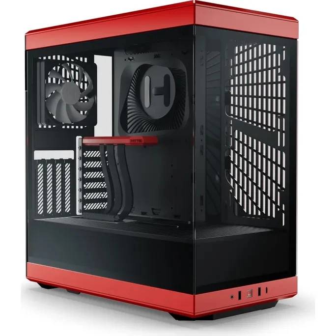 Hyte Y40 Mid-Tower PC Kabinet - ATX, Inkl. PCIe 4.0 Riser Kabel, 2x120mm Blæsere - Rød