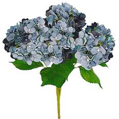 1 stk. Efterårsblå Hortensia-buket med 5 grene og eksklusive, store blomster – 40 cm