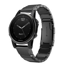 Luksus rustfri stål lænke Garmin Fenix 5S sort