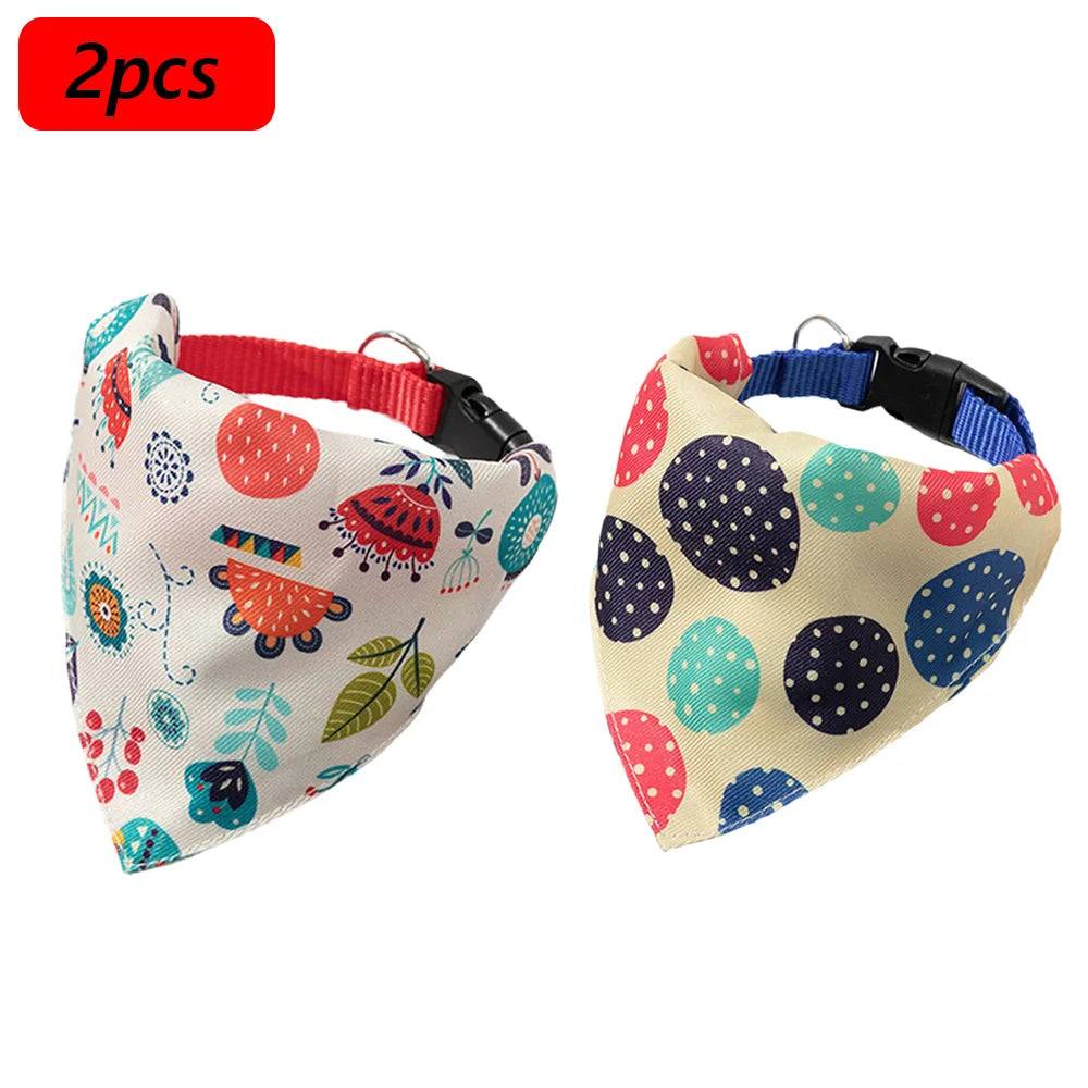 Printed Dog Collar with Bandana Bib for Cats & Small Dogs - 16 / L / SPC (L)