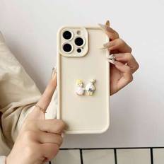 1st Corundum 'Hawk Eyes' Gradient Soft Shell telefonfodral med Holding Ducks Design, kompatibel med 16, 16 Plus, Infinix Smart 7, Spark Go 2024, Infin - Vitt (Multi-size)