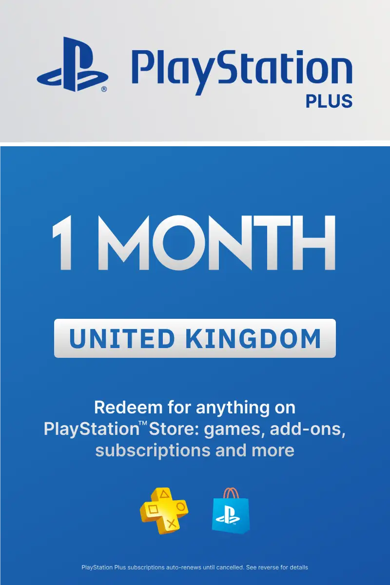 PlayStation Plus 1 Month Membership (UK) - PSN - Digital Code