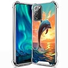 KUAVETO Klart fodral till Samsung Galaxy Note 20 5G Dolphin-aa340 design stötbeständig fallskyddande genomskinligt skal för Samsung Galaxy Note 20 5G