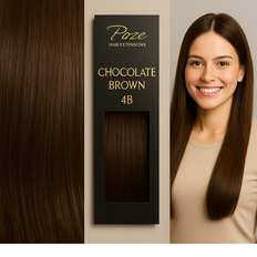 Poze Standard Äkta Löshår Clip & Go - 120g Chocolate Brown 4B - 60cm