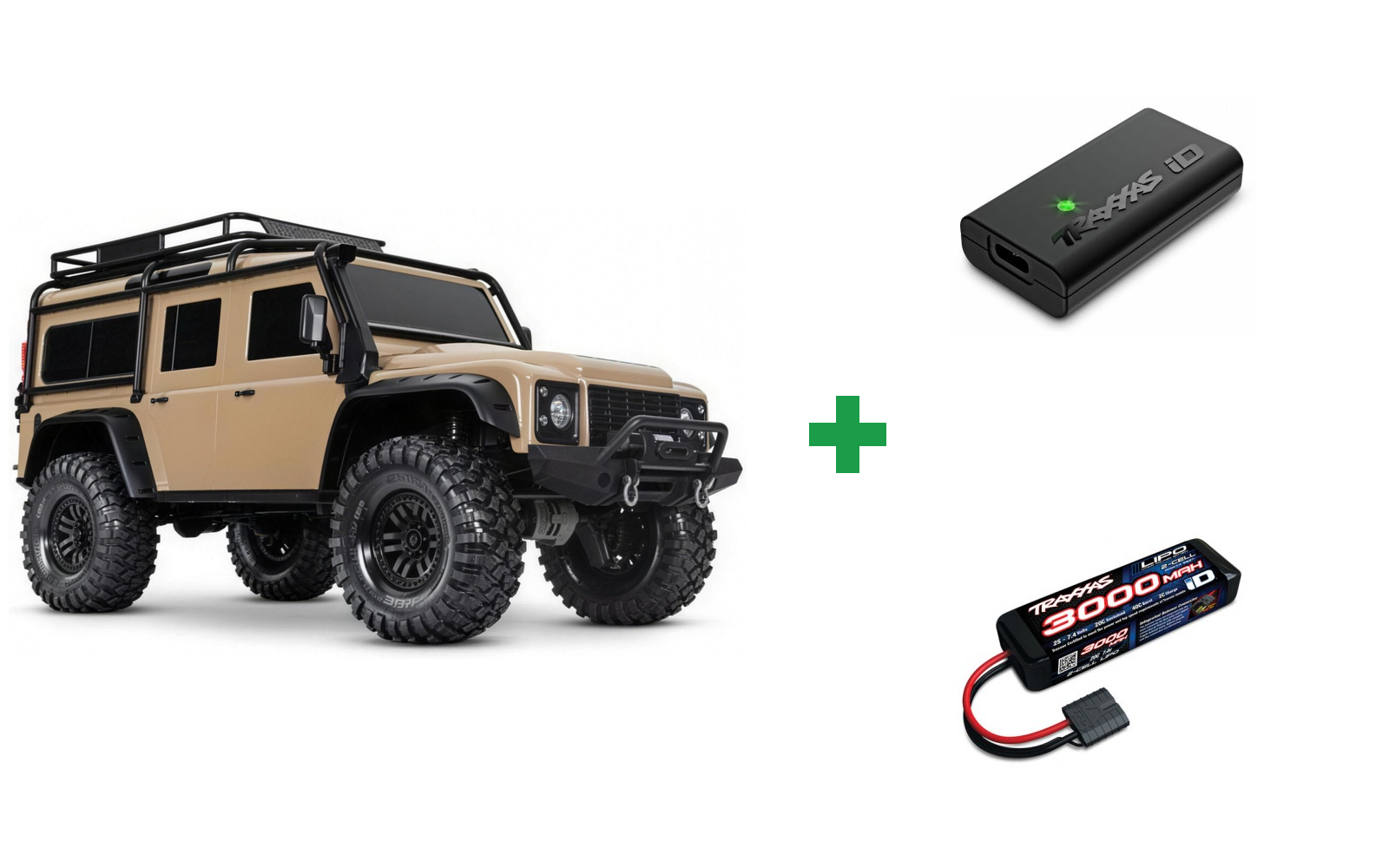 Traxxas 82256-4 TRX-4 Land Rover Defender Clipless RTR - Sand / Kompletpakke – alt inkluderet og klar til brug