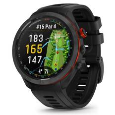 Garmin Approach S70 47mm Golf Gps Watch - Black/Red Ceramic Bezel with Black Silicone Band