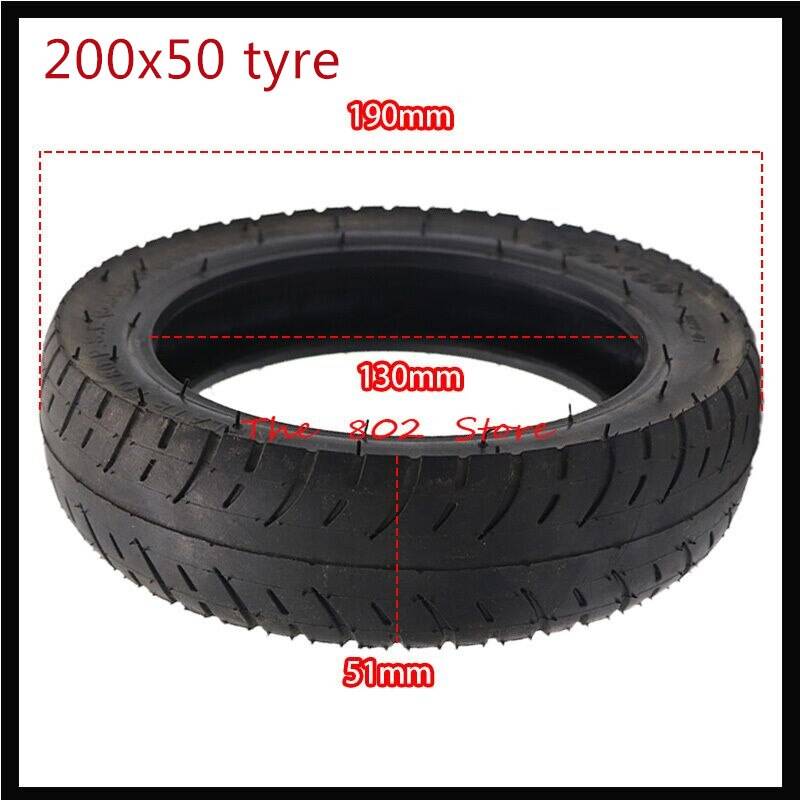 8 tums hjul 200 x 50 solid däck legeringsnav för xiaomi ninebot segway es1 es2 es4 elektrisk skoter bakhjul explosionssäkert däck - Däck b