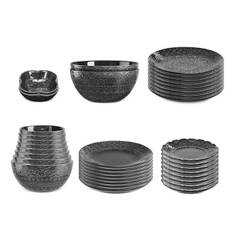 Servis set Tallrik, Assiett & Skål Cult Design Orient Asfalt 36 delar