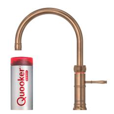 Quooker Classic Fusion Round køkkenarmatur, Combi+ beholder, bruneret messing