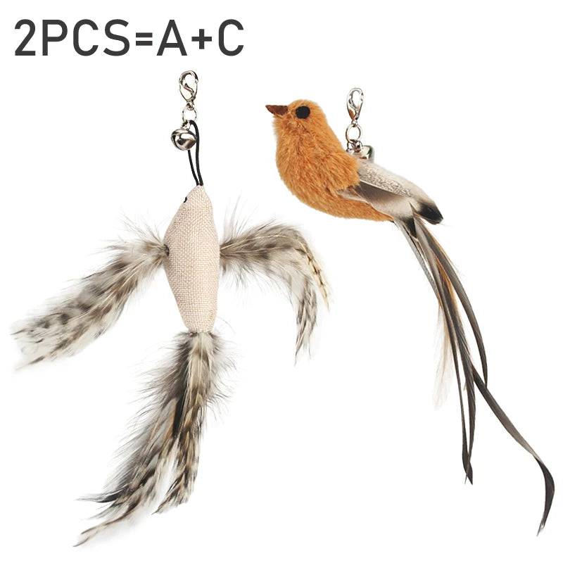 Feather Bird Cat Teaser Toy Set (2 Pack) - AC