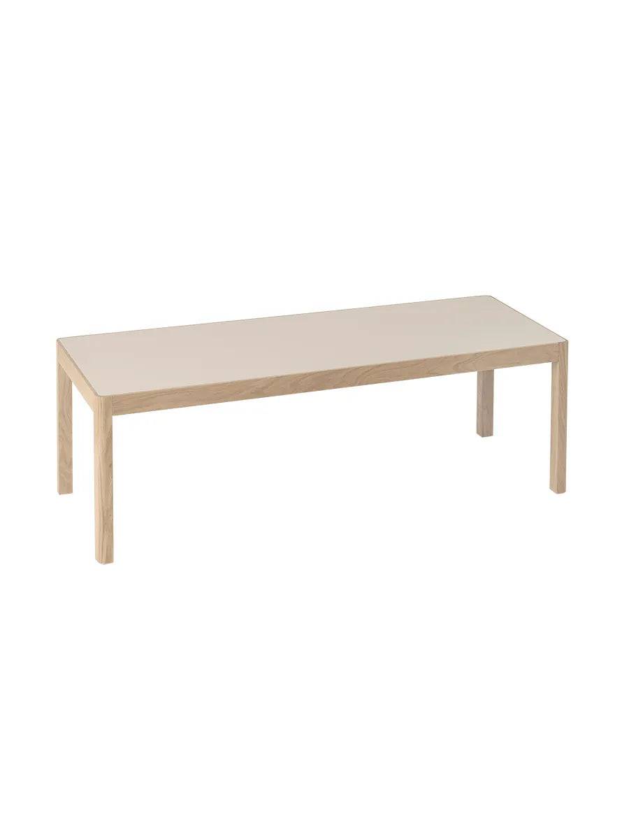 Workshop Coffee Table fra Muuto 120 x 43 cm / Warm grey linoleum - Oak - Jacobsen Plus