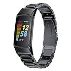Chofit remmar kompatibla med Fitbit Charge 6 rem, metall rostfritt stål ersättningsband affärsarmband för laddning 6