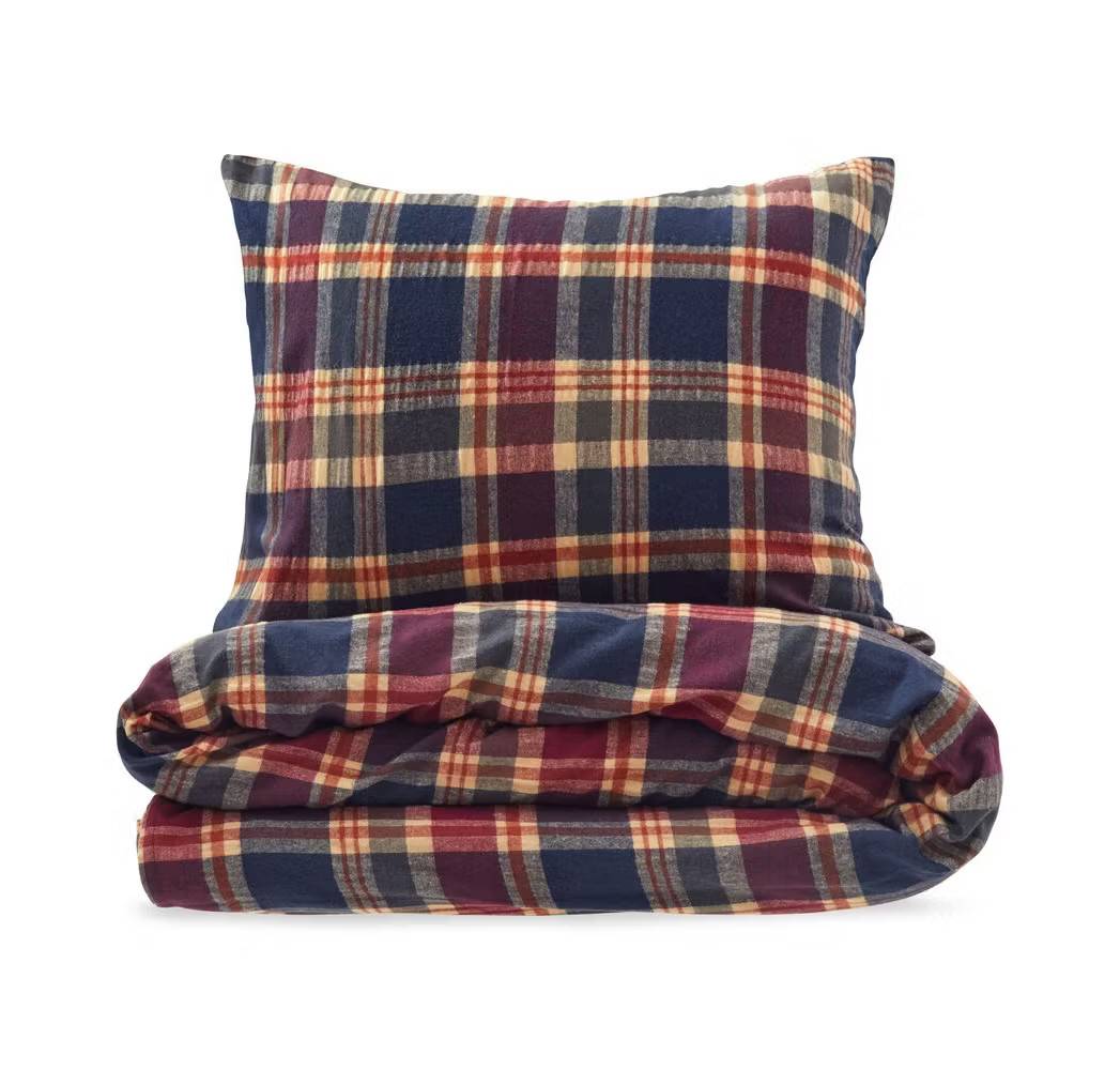 Bäddset Mellbyn Flanell Rutigt Marin 150x210 Lord Nelson