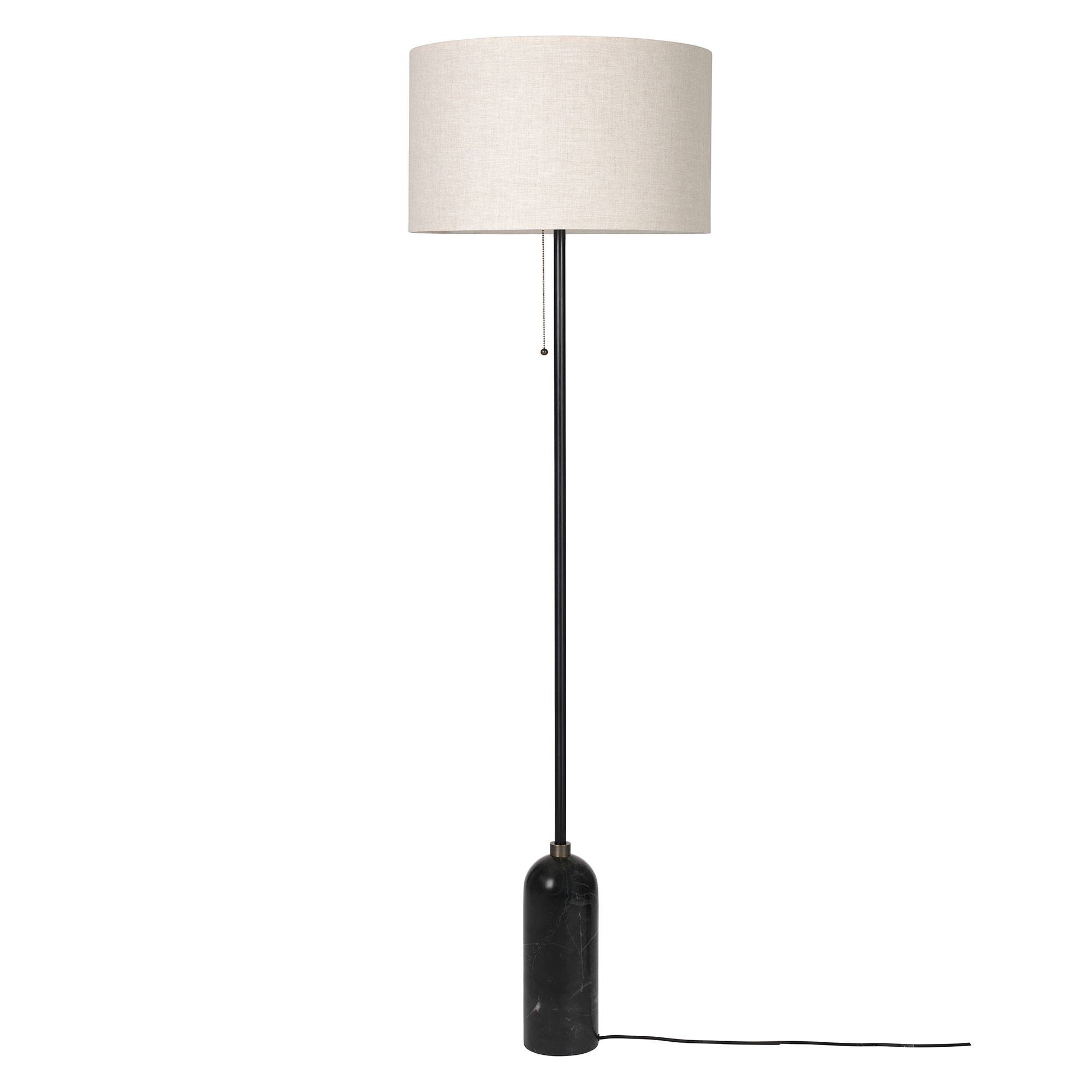 Gravity Gulvlampe Sort marmor Kanvas skærm.