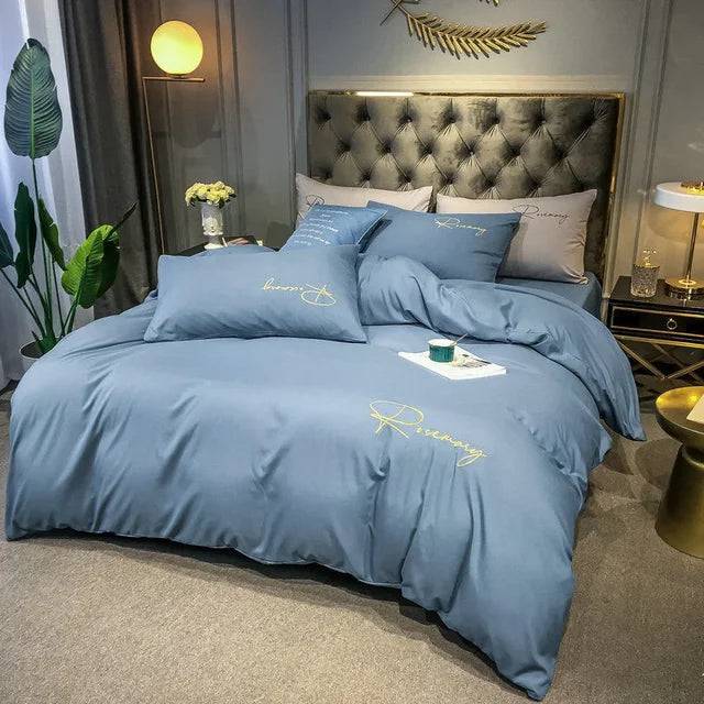 EmbroiLux Sängkläder - Elegant Lyxigt Sängöverkast med Broderidesign - 1 / 180x220cm