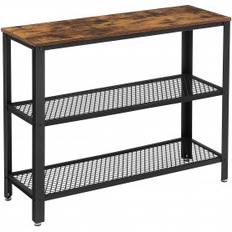 Konsolbord - Avlastningsbord - 3 Hyllor - 101,5x35x80 cm - Vintage Brun