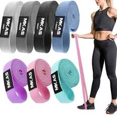 MKAS 1 st svarta långa tyg helkroppsmotståndsband träningsband motstånd för kvinnor och män tygöglor motståndsband kraftiga stretch fitnessband pull u (En-Storlek)