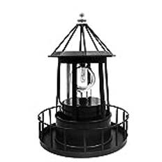 LED Solar Roterande fyr ljus Solar Garden Lights Outdoor Garden dekoration Lantern för Pathway Patio Garden Courtyard