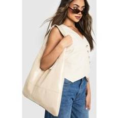 Tygväska I Slitet Läder, Beige - ONE SIZE