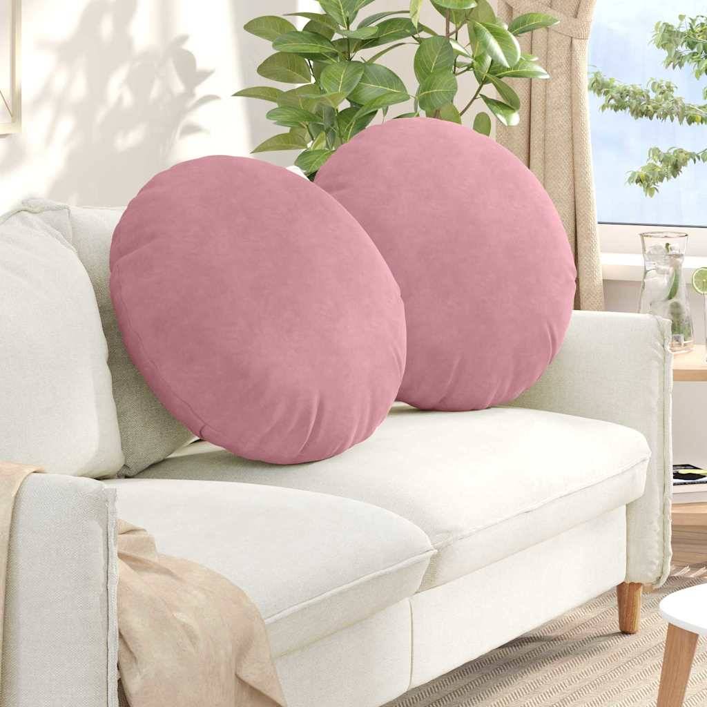 vidaXL Sittkuddar 2 pcs Rosa Ø60 x 21 cm Sammet
