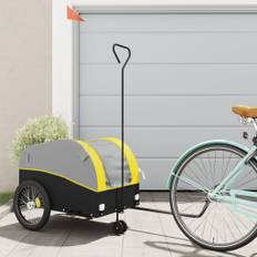 vidaXL cykelanhænger 45 kg jern sort og gul