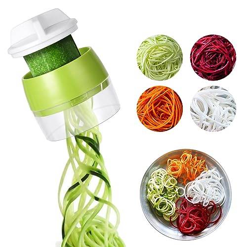 AUAUY Spiral Cutter Grönsak, 4 i 1 Hand Grönsaksskärare, Spaghetti Grönsaksskärare, Grönsaksnudlar Spiral Cutter för morot, gurka, potatis, pumpa, zucchini, lök