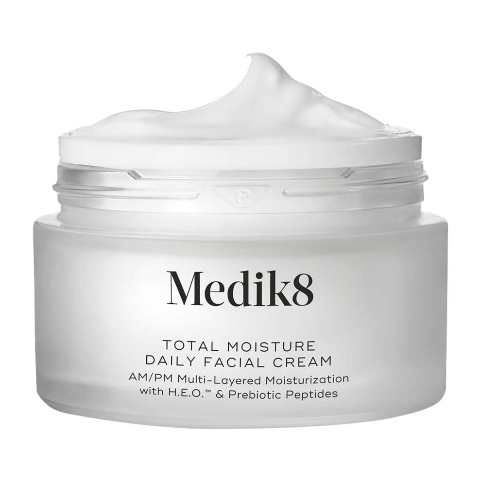 Medik8 Total Moisture Daily Facial Cream - terfuktande peptid ansiktsfuktighetskrm med hyaluronsyra - fyllig hud - Stder hudbarrir - 1,6 oz