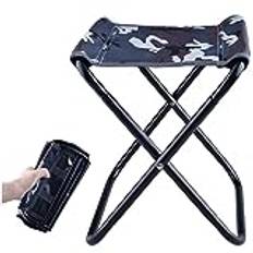 Azarxis Vikbar campingpall, lätt bärbar fiskepall, vikbar aluminiumstolssits för vandring, picknick, strand, trädgård, gräsmatta, BBQ, resor, backpacking med bärväska (kamouflage)
