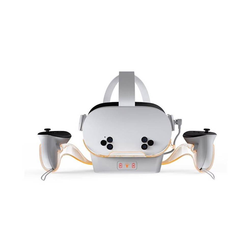 VR Charging Station Controller Holder with 2 Rechargeable Batteries for Meta Quest 3S/Quest 3/Quest 2 Accessories