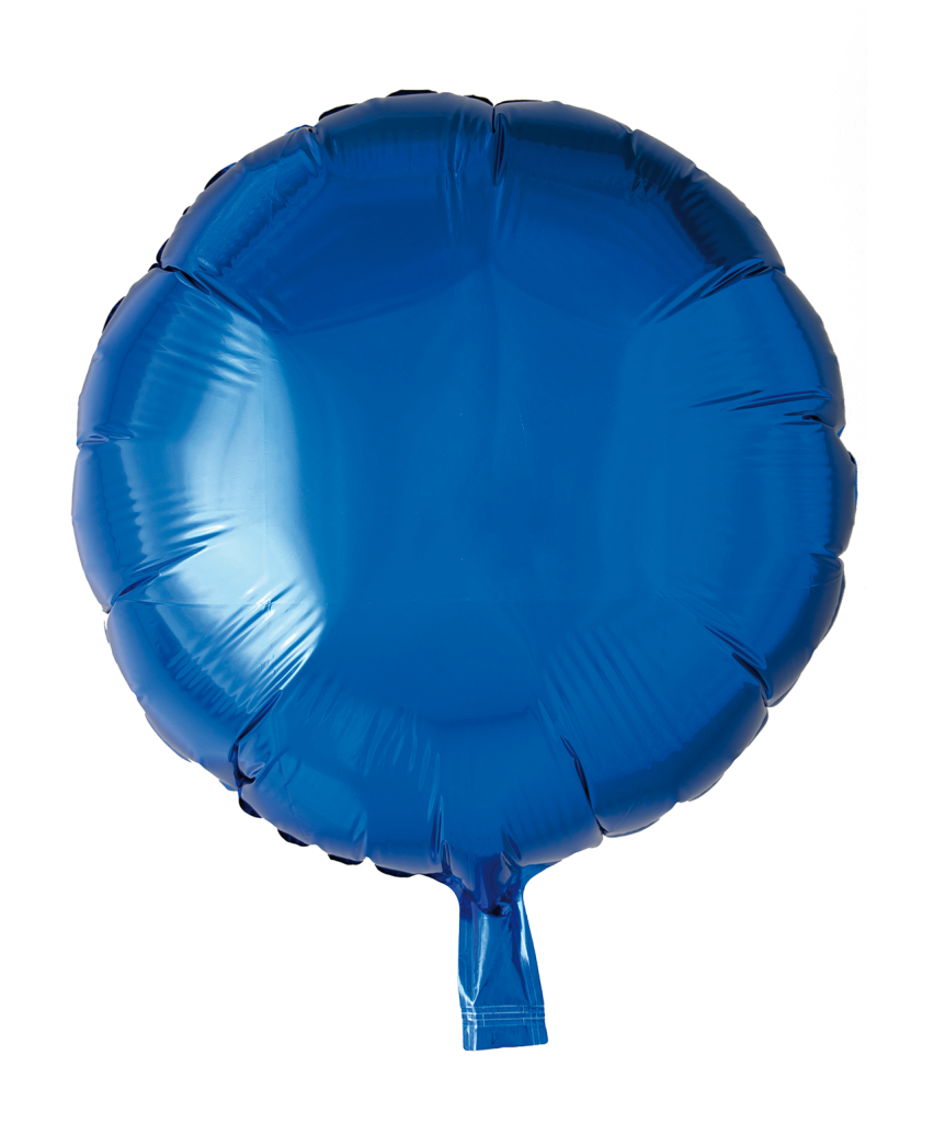 Folie ballon, rund, blå, 46 cm