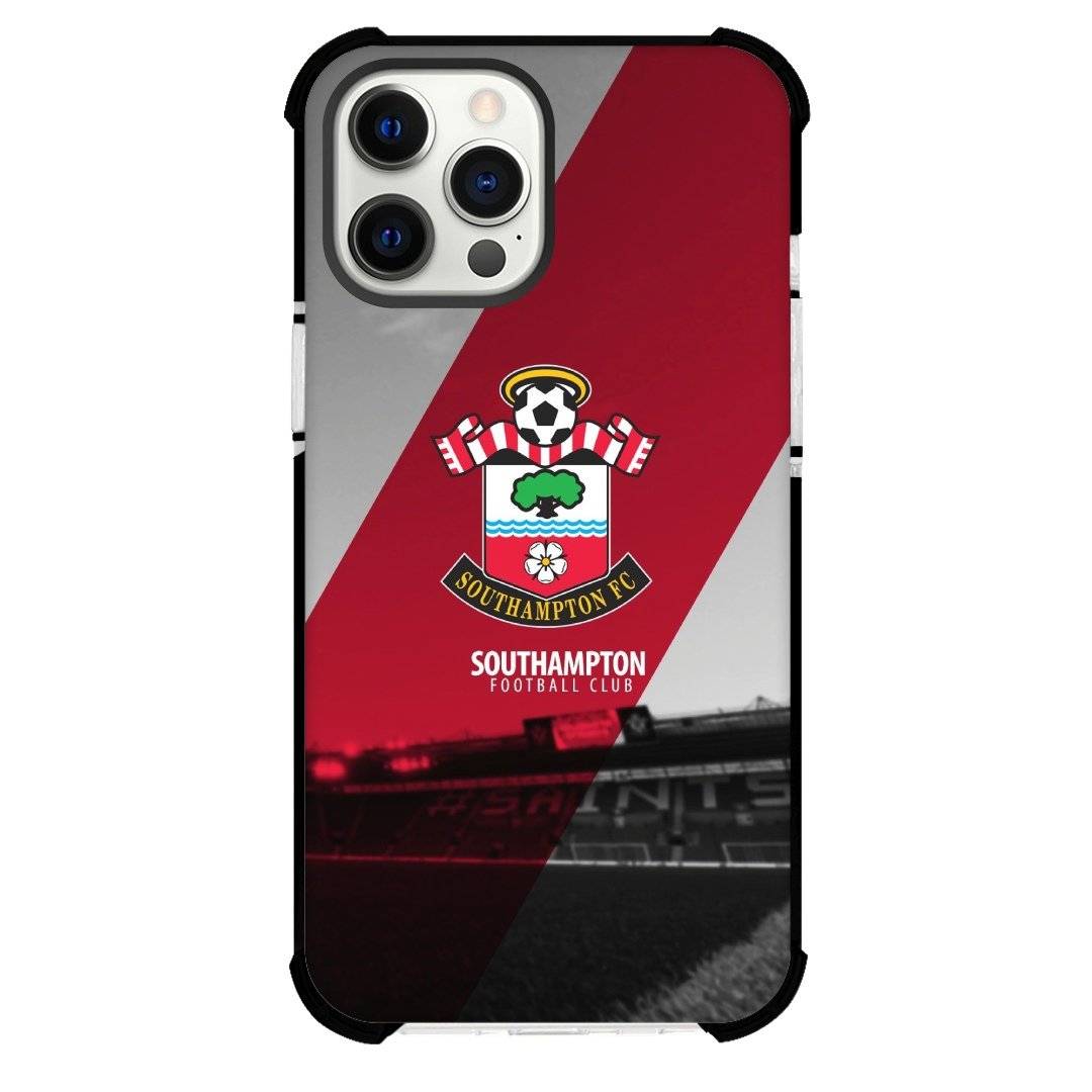 Southampton F.C. Phone Case For iPhone Samsung Galaxy Pixel OnePlus Vivo Xiaomi Asus Sony Motorola Nokia - Southampton F.C. Logo Stripe Background.