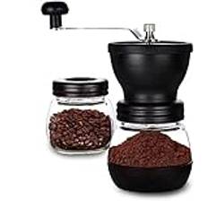 VIA CREMA kaffekvarn manuell, handkaffekvarn keramisk kvarn. Coffee Grinder Manual Adjustable Ceramic Blades