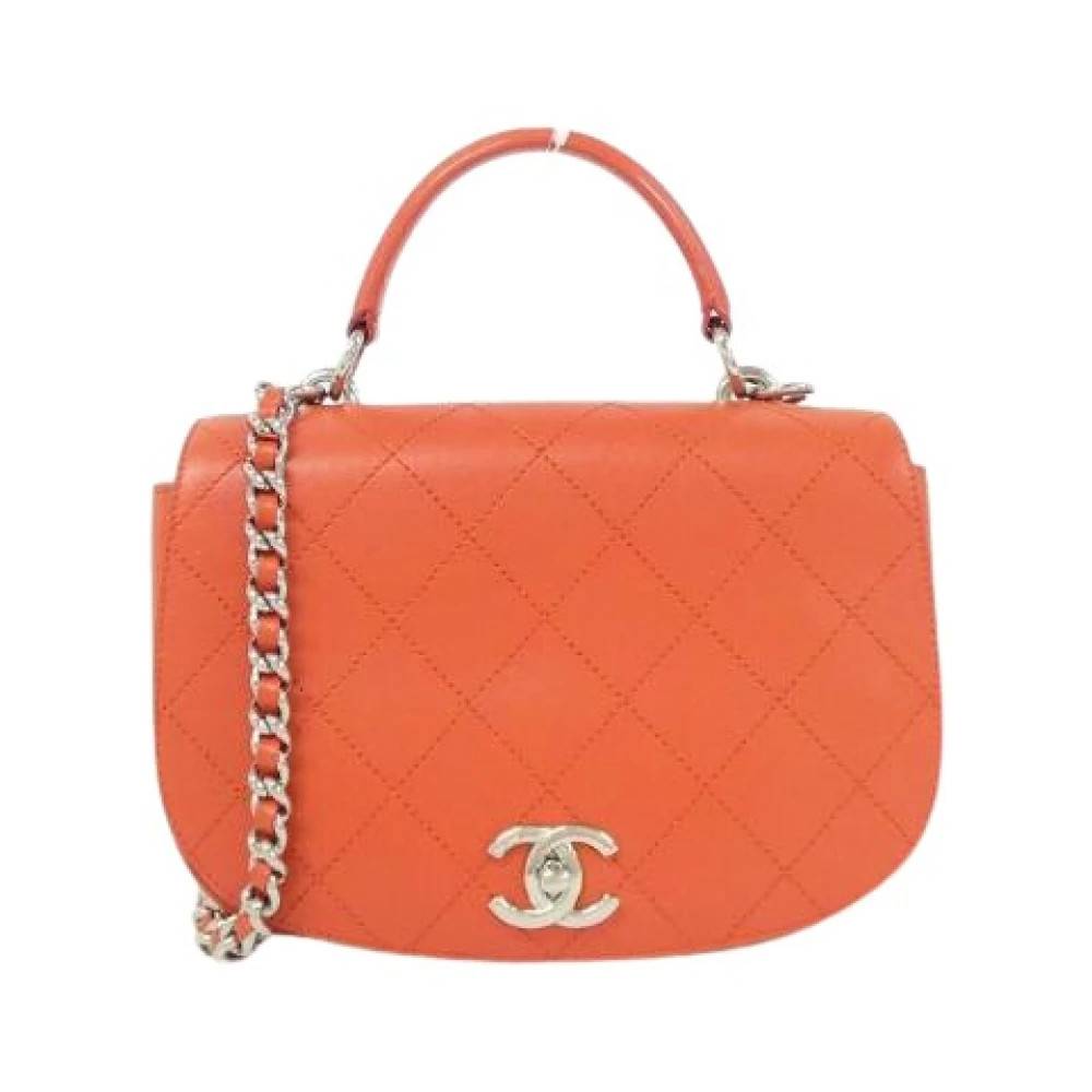 Chanel Vintage Pre-owned Calf Shoulder Bag - Vintage - Dame - Orange - ONE SIZE - Uld