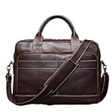 Wjnvfioo herr kohud verkställande portfölj vintage crossbody axelväska affärskontor 16 tum laptopväska