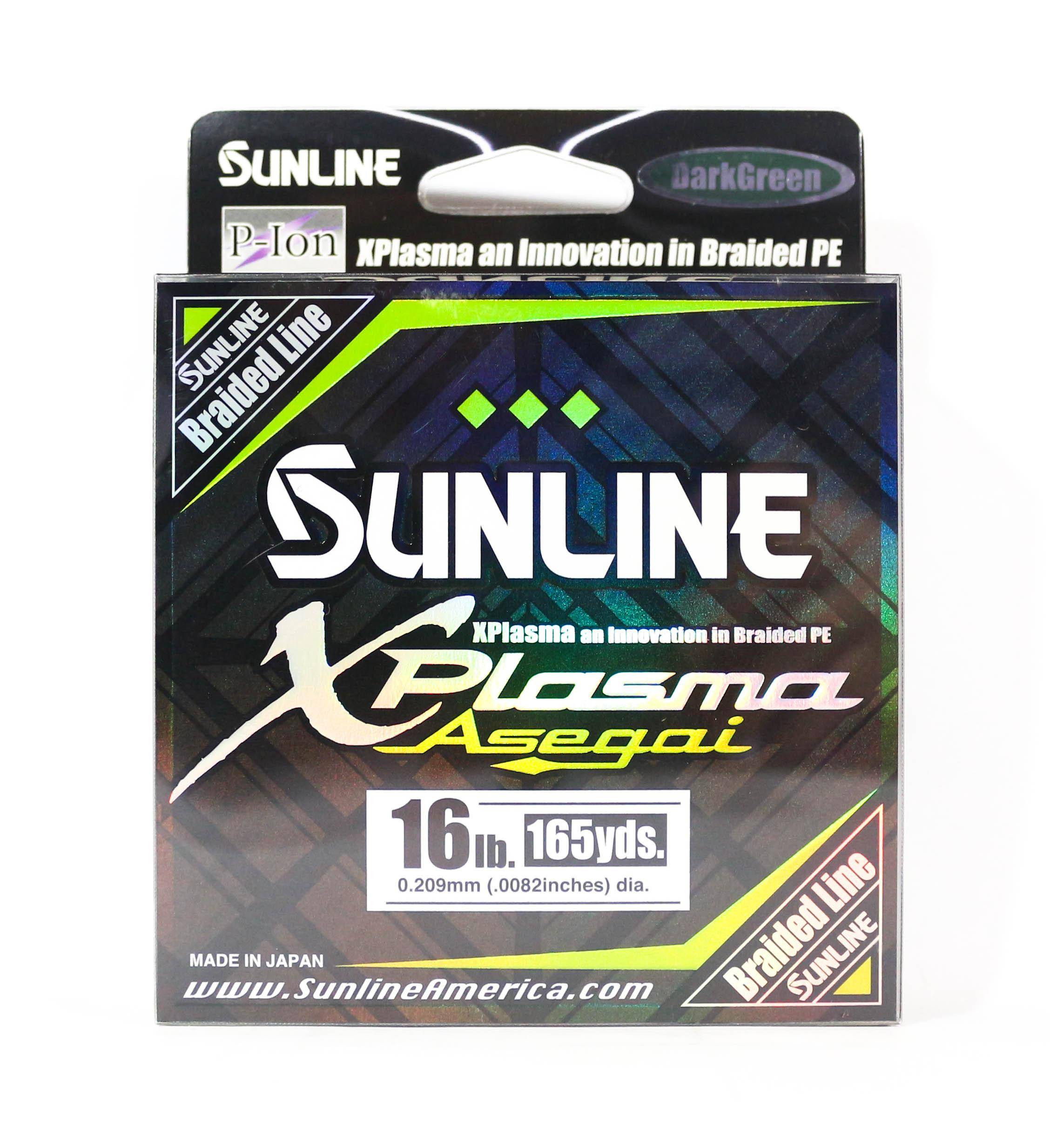 Sunline PE Line Asegai Xplasma 165yds PE 1,5 16lb Mörkgrön (5127) mörkgrön färg