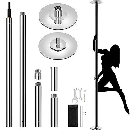 Yaheetech Dance Bar 45 mm, Pole Dance Bar 225 to 274.5 cm Adjustable Height, Strap Bar, Static or Spinning