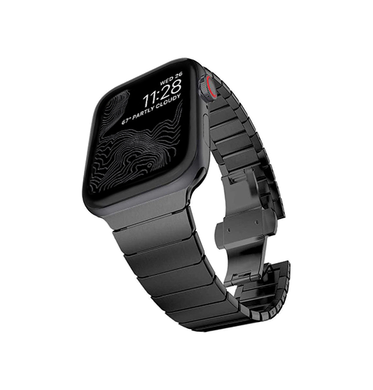 Apple Watch (42/44/SE/45/46/49mm) - NX-Tech™ Raptor Stål Rem - Sort