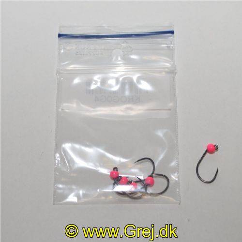 Tungsten Jighoveder med krog - 0,4 gram - Krog #8 - 5 stk - Pink