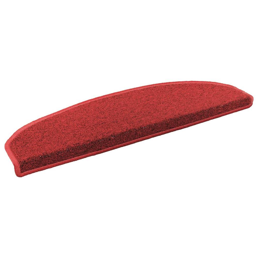 Självhäftande trappmattor 15 pcs Röd 80 x 24,5 x 3,5 cm