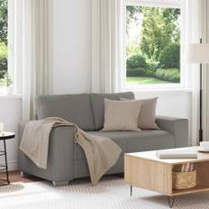 Loveseat soffa ljusgrå 120 cm manchestertyg
