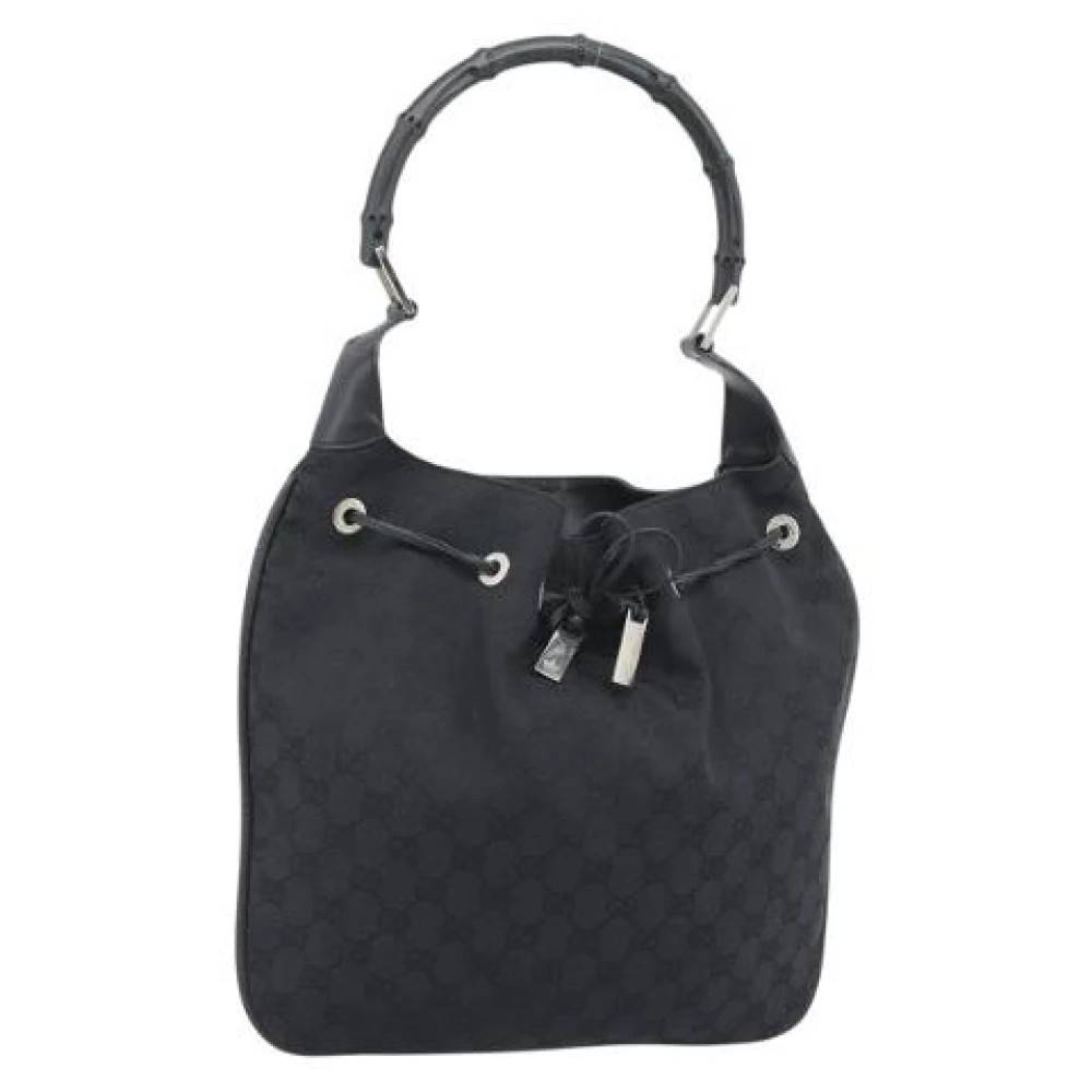Gucci Vintage Pre-owned Vintage Canvas Skuldertaske - Vintage - unisex - Sort - ONE SIZE - Uld