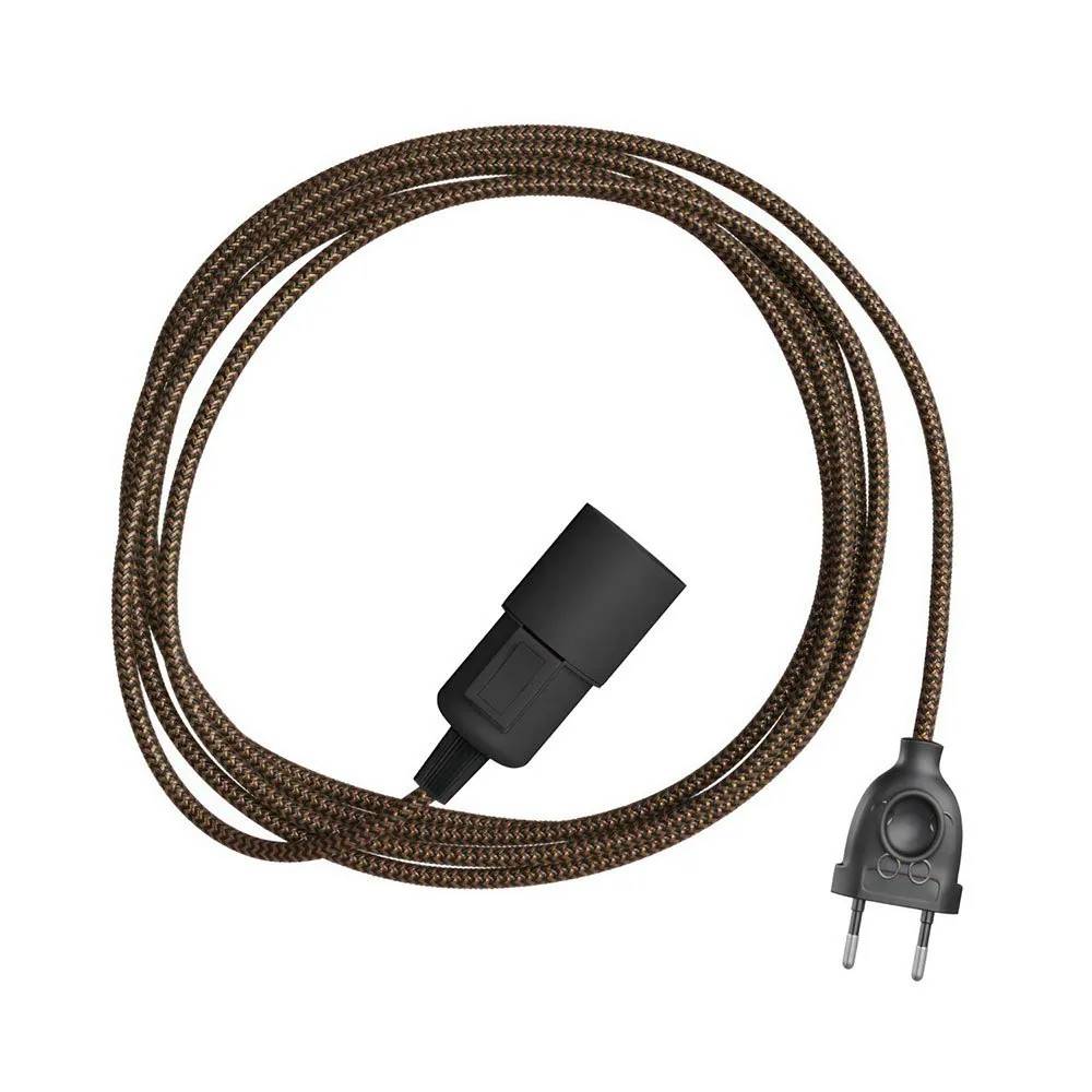 Creative Cables Snake Zig-zag Pendellampe Med Lærredssnor. Zigzag-effekt Og 2-benet Stik 3 M