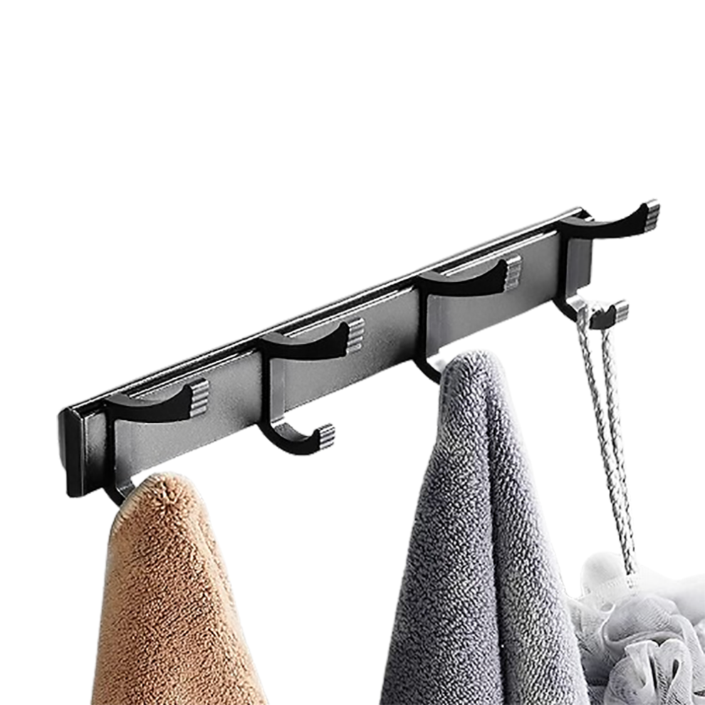 Stilfuldt vægmonteret knagerække, multifunktionelt design til alsidig brug, rustfri Space Aluminium sikrer lang levetid, velegnet til skrivebord og