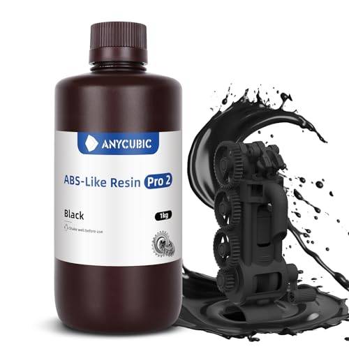 ANYCUBIC ABS-Like Resin Pro 2, 3D Printer Resin med Förbättrad Styrka och Seghet, Prestanda Långt Överlägsen ABS-Like Harts, Låg Lukt, Bred Kompatibel för Alla LCD 3D Skrivare, Svart 1kg