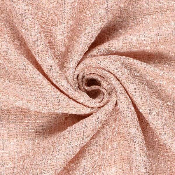Jacquard strik, Mønstret m/lurex, Beige/rosa.