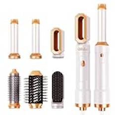 UKLISS Airstyler 6 IN 1, hårstyling set med 1000w jonisk hårtork, hårtork, Auto Wrap Curly Hair Brush, plattborste för att torka, locka och räta ut håret