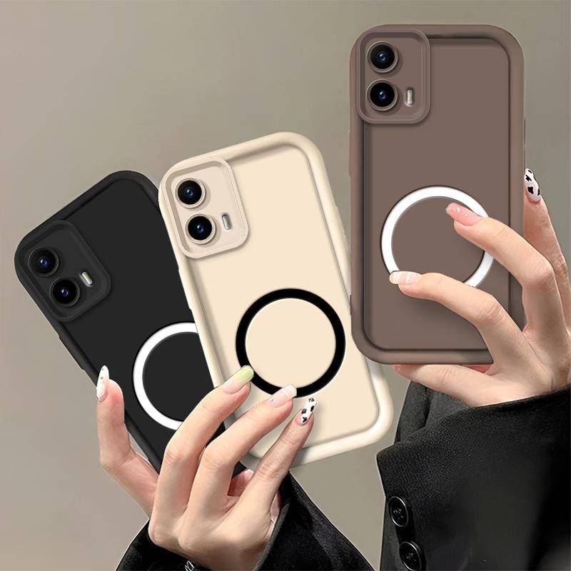 Mobilskal för Motorola Moto G85 G84 G64 G54 Power 5G Fodral Stötsäkert Silikon Mjukt Skyddande Fodral Bumper Med Magnetisk Klistermärke