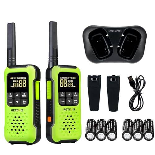 Retevis RT649P Walkie Talkie, IP67 Vattentät flottör, PMR 446 licensfri 16 kanaler, LED-ficklampa, CTCSS/DCS VOX, Walkie Talkie vattentät för utomhusbruk, Rädda, Nödsituation (1 par, grön)